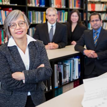 Prof. Linda Young with Argonne colleagues Anthony DiChiara, Maria Chan and Anirudha Sumant