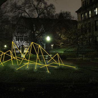 A rendering of 'Light Fantastic,' a campus-wide public art installation that is part of WinterFest
