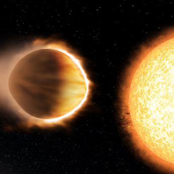 Artist illustration of the exoplanet WASP-121b