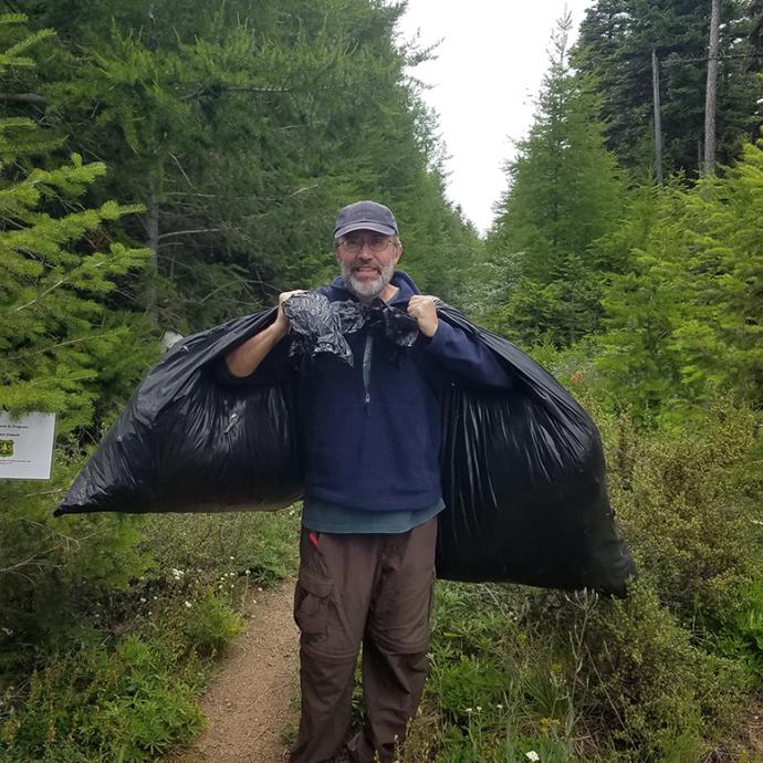 Greg Dwyer collecting samples in Washington State.