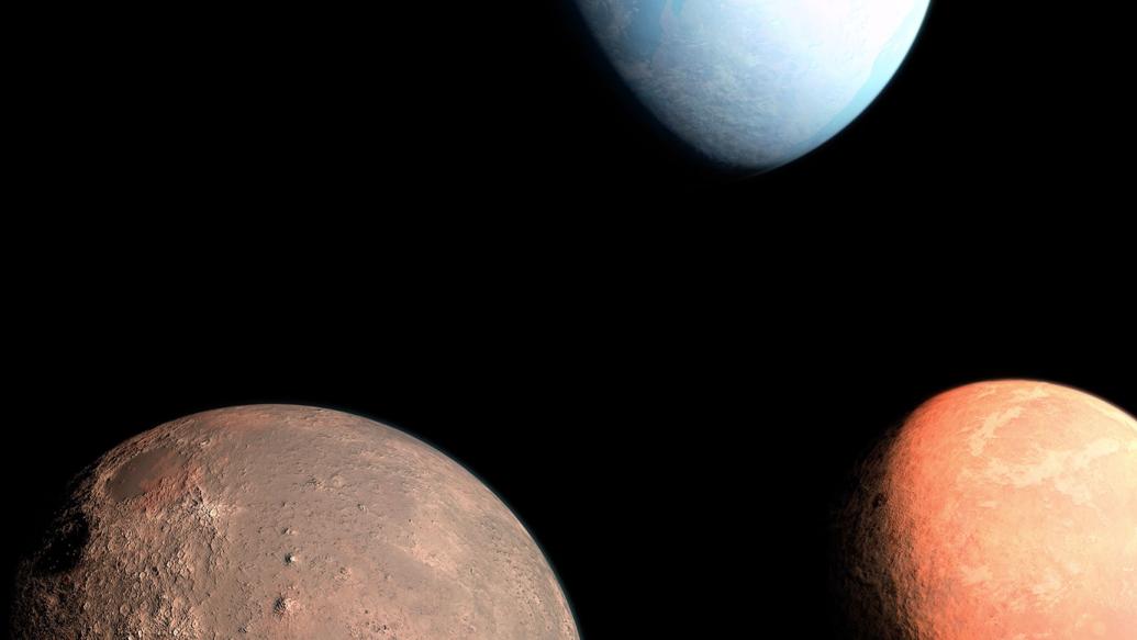 A series of different exoplanet illustrations