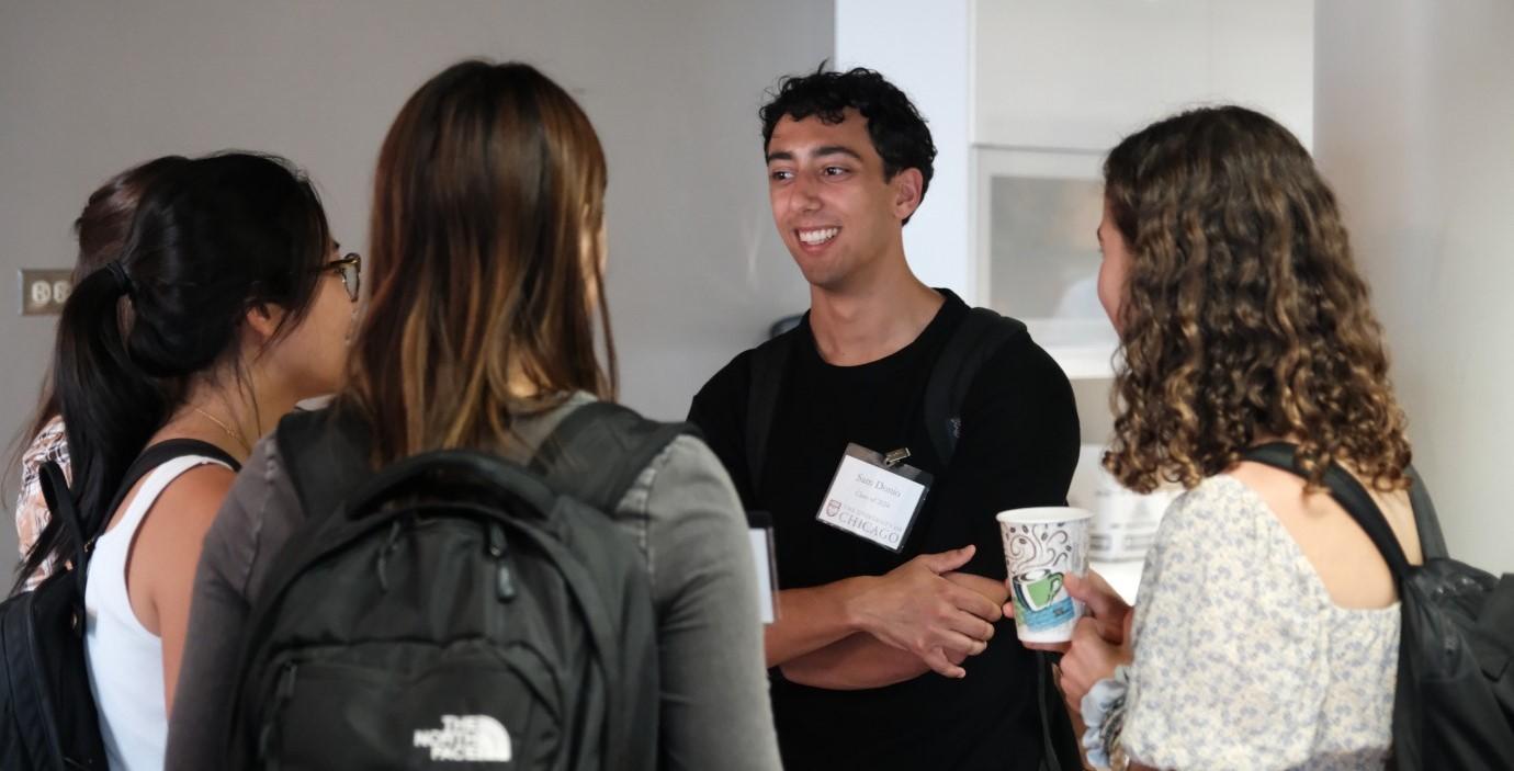 Admitted 4+1 students mingle at a reception on Oct. 2
