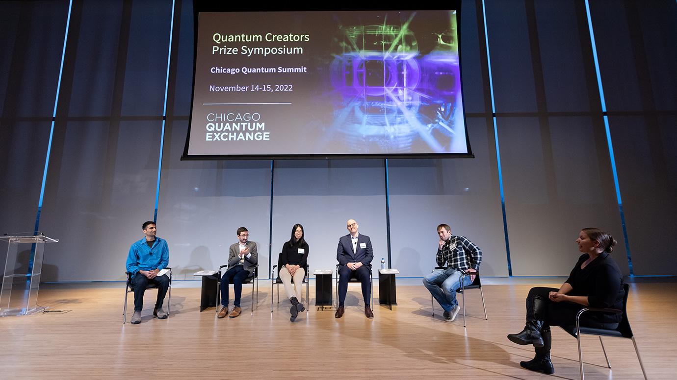 Participants on stage at the Chicago Quantum Exchange