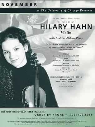 Hilary Hahn program from 1998