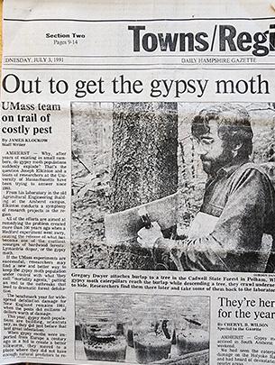 Gypsy moth newspaper clipping