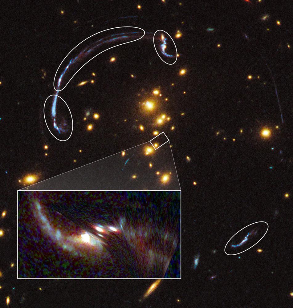 Gravitational Lens Reveals Details Of Distant Ancient Galaxy