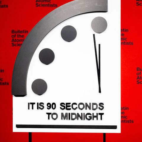 The atomic clock is now 90 seconds to midnight