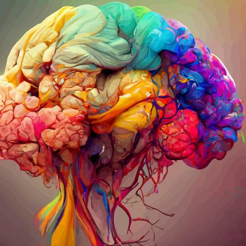 Illustration of a colorful brain