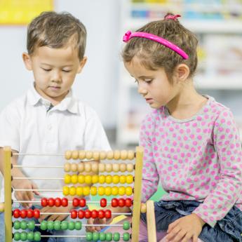 Children with abacus