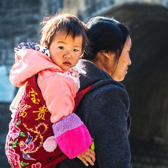 Mother and child in rural China