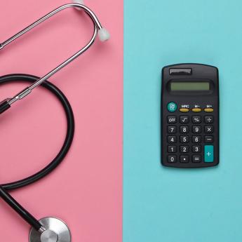 A stethoscope and calculator