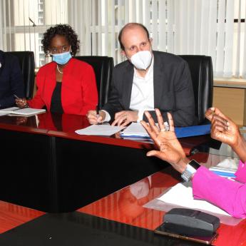 Michael Kremer meeting with officials in Kenya including Dr. Sara Ruto