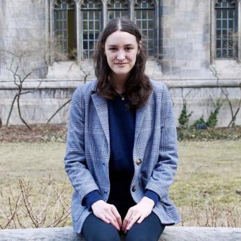 Adele Malle sits on the UChicago campus