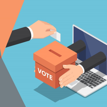 Digital ballot box illustration