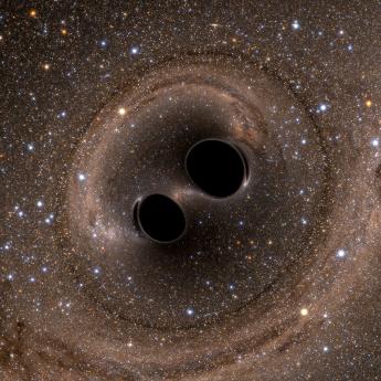 Artist's rendition of colliding black holes