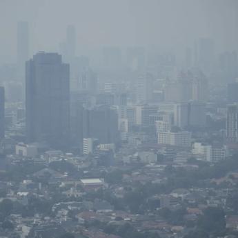 Haze blankets the main business district in Jakarta, Indonesia