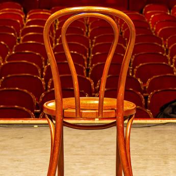 A chair on stage