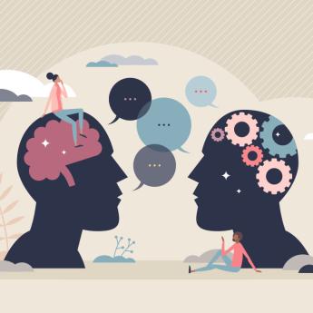 Illustration depicting linguistics and technology