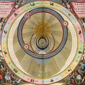 Illustration of planets and zodiac symbols