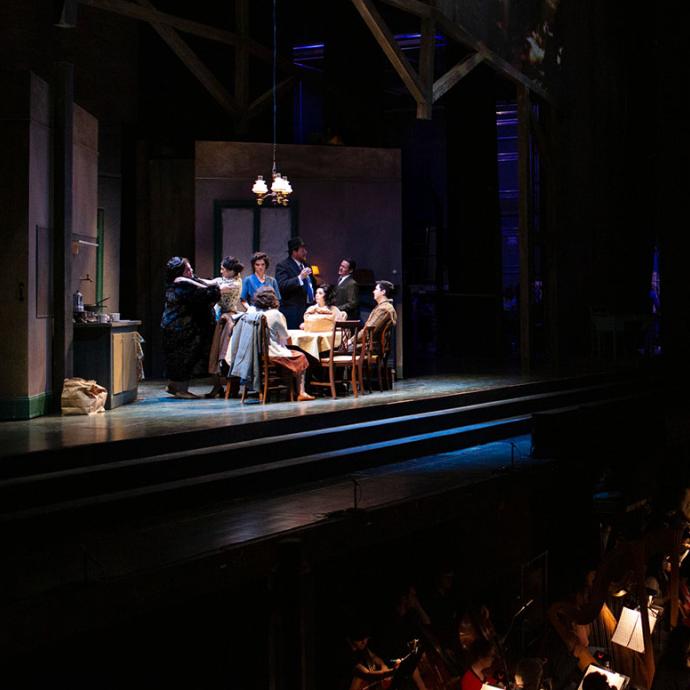 The cast of the Anne Frank Opera perform in a dress rehearsal 