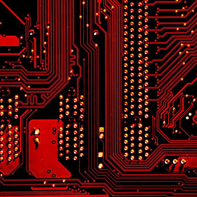 A red circuit board
