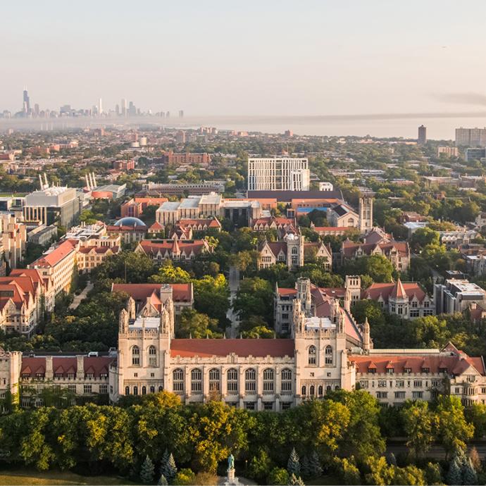 Aerial view of the University of Chicago campus