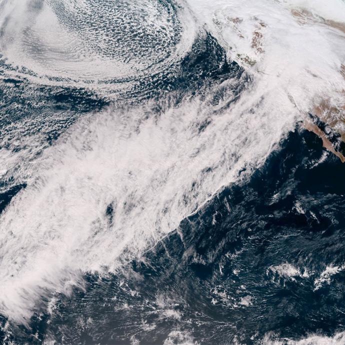 An atmospheric river carries moisture