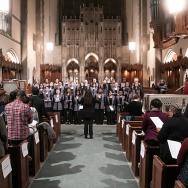 Choir sings at event
