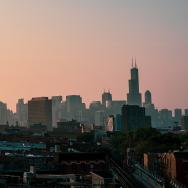 Chicago skyline dawn
