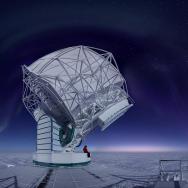 South Pole Telescope at night