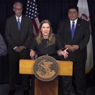 Emily Landon at March 20 news conference