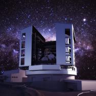 Giant Magellan Telescope rendering at night