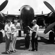 Horace R. Byers pictured with Ferguson Hall and Lewis Meng at Pinecastle Army Airfield