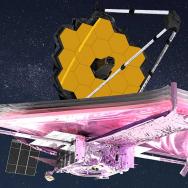 Artist conception of the James Webb Space Telescope unfolded in space