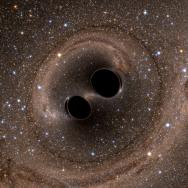 Artist's rendition of colliding black holes