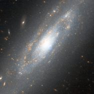 Telescope image of a disc galaxy with many stars