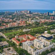 Aerial view of the University of Chicago Hyde Park campus