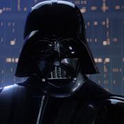 A screenshot of Darth Vader from the film, Star Wars