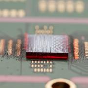 Closeup view of a computer chip